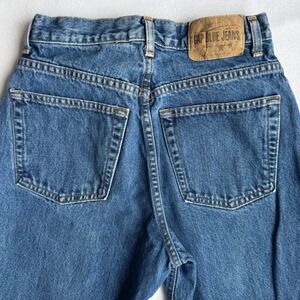 Vintage Gap Globe Patch Classic Fit Jeans Size 6 High Rise Medium Blue Wash Y2K